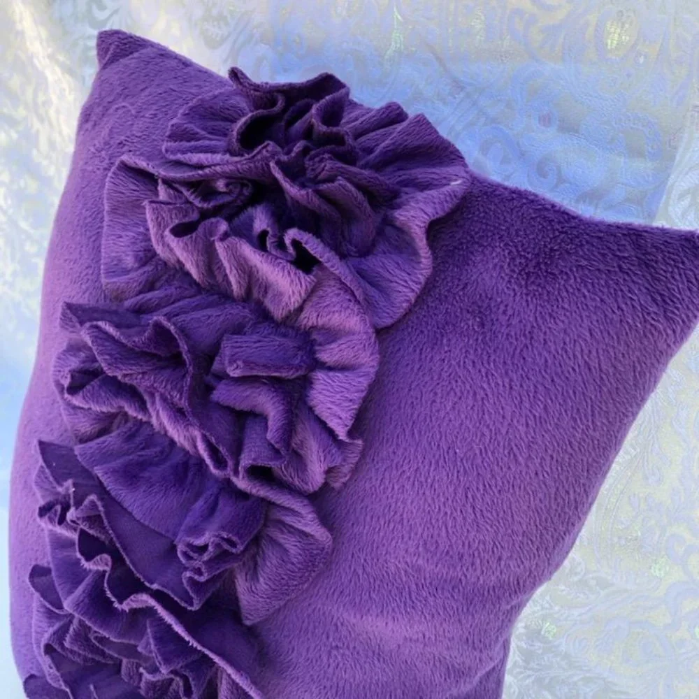Ruffle Purple Accent Pillow